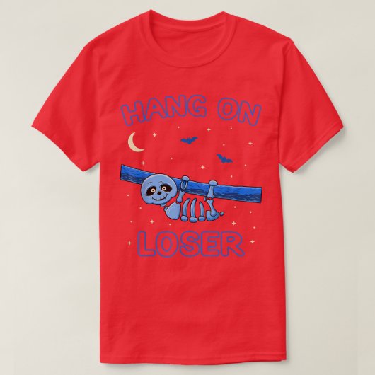 T-shirt Funny Sloth Skeleton (Design devant)