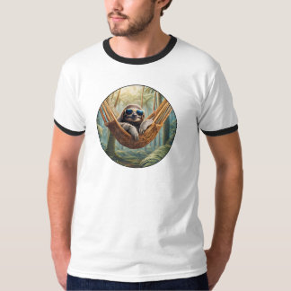 T-shirt Funny sloth with sunglasses in a hammock