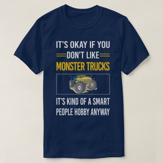 T-shirt Funny Smart People Monster Truck Trucks (Design devant)