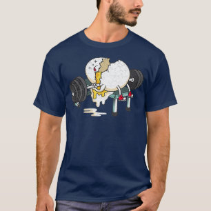T-shirt Funny Smashed Egg Fitness Gym Barbells Lifting