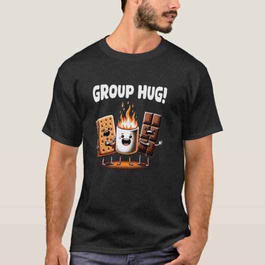 T-shirt Funny Smores Marshmallow Chocolate Camping Groupe  (Devant)