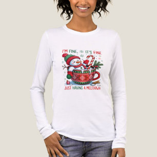 T-Shirt-Funny Sneeuwman Kerst Lange Mouwen Shirt