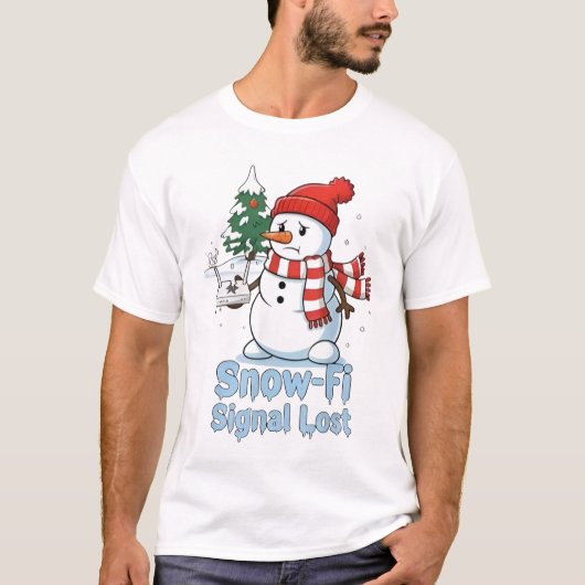 T-shirt Funny Snow-Fi Signal Lost Snowman Christmas (Devant)