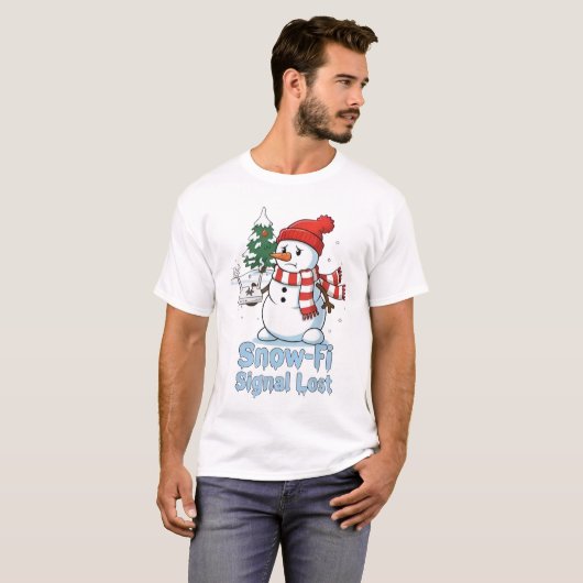 T-shirt Funny Snow-Fi Signal Lost Snowman Christmas (Devant entier)