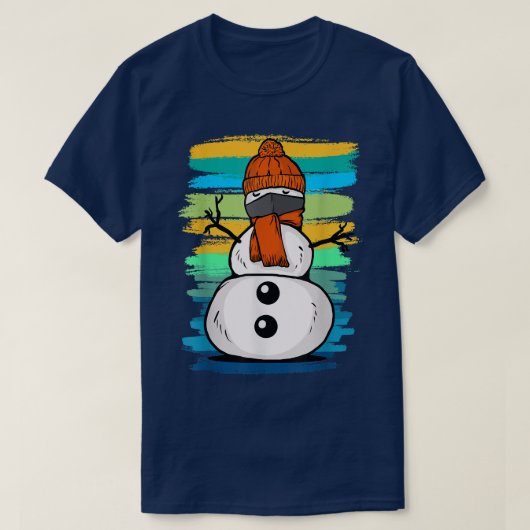 T-shirt Funny Snow Man with Mask (Design devant)