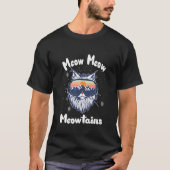 T-shirt Funny Snowboard Chat Ski Goggles Meow Meow Meow Mo (Devant)