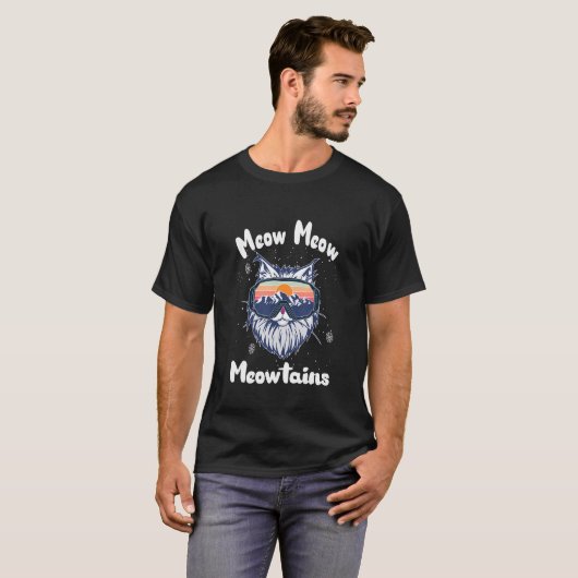 T-shirt Funny Snowboard Chat Ski Goggles Meow Meow Meow Mo (Devant entier)
