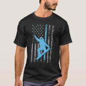 T-shirt Funny Snowboarding American Flag Snowboarder For W (Devant)