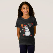 T-Shirt Funny Snowman Santa: Slam Dunk Holidays AI Art (Devant entier)