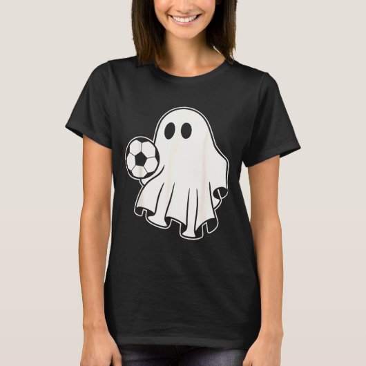 T-shirt Funny Soccer Ghost Playing Soccer Lovers Halloween (Devant)