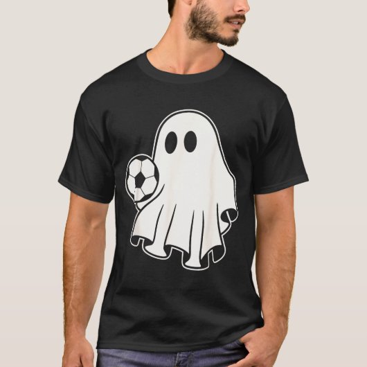 T-shirt Funny Soccer Ghost Playing Soccer Lovers Halloween (Devant)