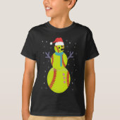 T-shirt Funny Softball Snowman Noël Nouvel An Cadeau (Devant)