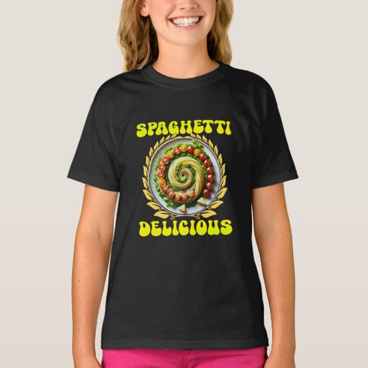T-shirt funny spaghetti delicious quote design  (Devant)