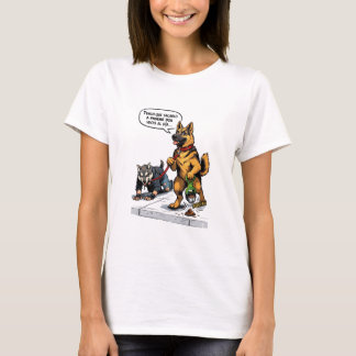 T-shirt Funny Spanish Dog Walking Human Therian Comic