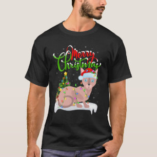T-shirt Funny Sphynx Amoureux des chats Xmas Éclairage Sph