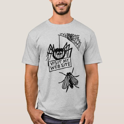 T-shirt Funny Spider Says Visit My Website Cartoon (Devant)
