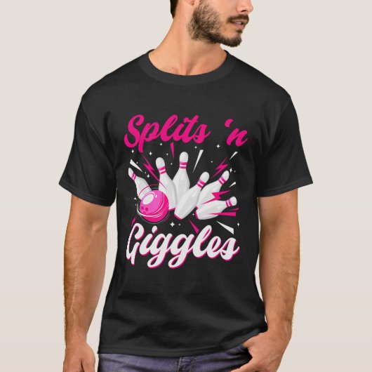 T-shirt Funny Splits n Giggles Bowling Team Cute Bowler Wo (Devant)