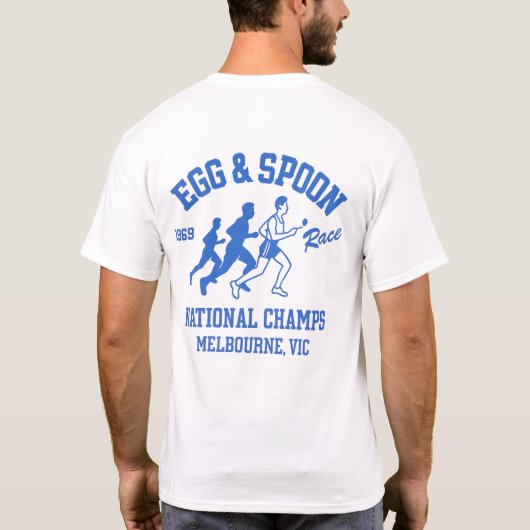 T-shirt Funny Sports Day Egg and Spoon Race Melbourne (Dos)