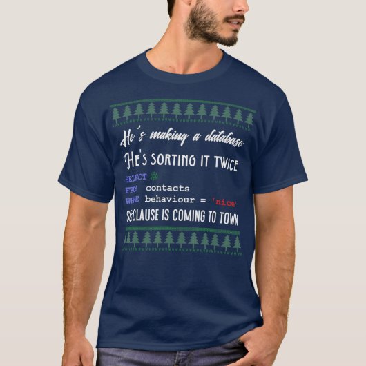 T-shirt Funny SQL Programmer Database Admin Noël (Devant)
