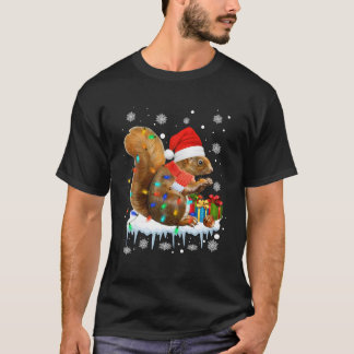 T-shirt Funny Squirl Décorations de Christma Santa Hat Xma