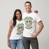 T-shirt Funny St Patrick Day Feeling Lucky Smile Face (Unisexe)