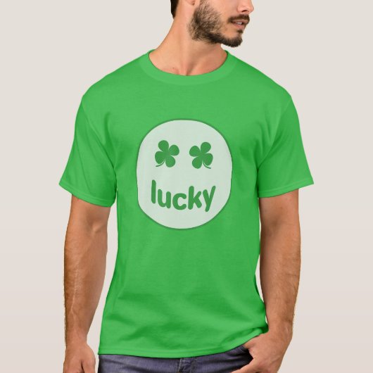 T-shirt Funny St Patrick Day Lucky Smile Face Meme (Devant)