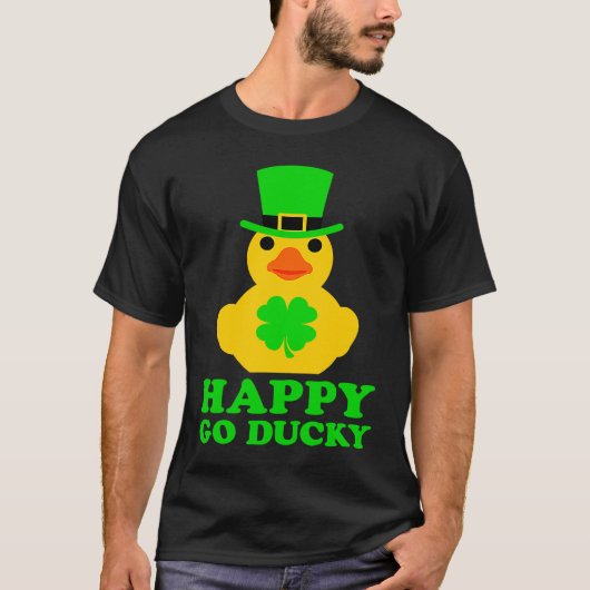 T-shirt Funny St Patrick's Day Cool Rubber Duck Hat Four L (Devant)