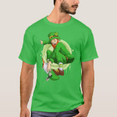 T-shirt Funny St Patrick's day Leprechaun Skateboard (Devant)