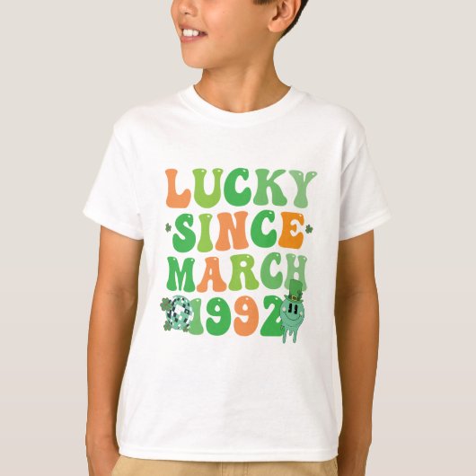 T-shirt Funny St Patrick's Day Lucky depuis mars 1992 (Devant)