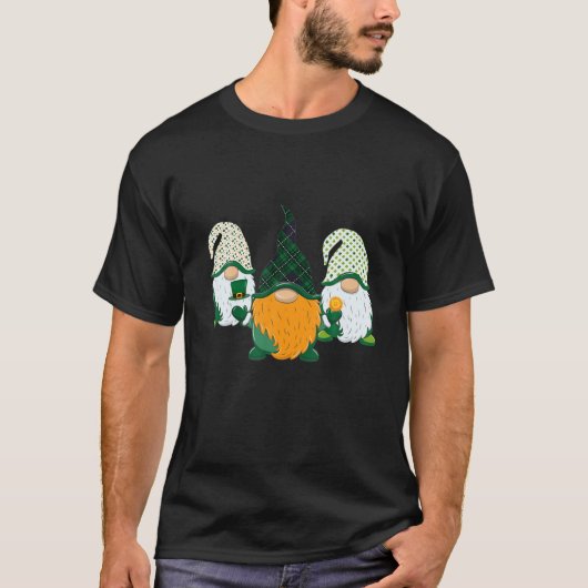 T-shirt Funny St Patrick's Day Three Gnome Shamrock Green (Devant)