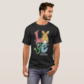 T-shirt Funny Stethoscope Amour Scrub Vie Infirmière Bunny (Devant entier)