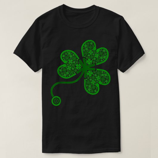 T-shirt Funny Stethoscope Shamrock Clover Nurse St Patrick (Design devant)