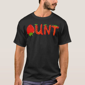 T-shirt Funny Strawberry Aunt Fruit Birthday Family Matchi