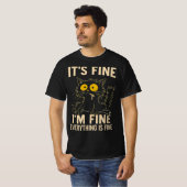 T-shirt Funny Stressed Cat - It's Fine I'm Fine Everythi (Devant entier)