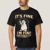 T-shirt Funny Stressed Penguin - It's Fine I'm Fine  (Devant)