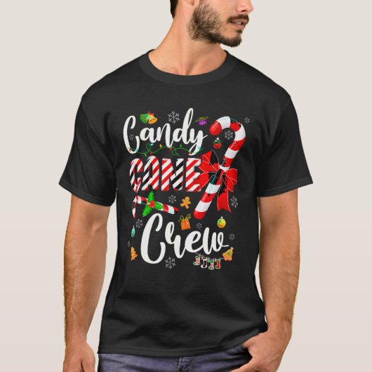 T-shirt Funny Sucre de canne Crew Noël Sweet Candy Light (Devant)