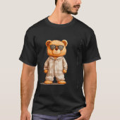 T-shirt Funny Sungles Teddy Bear In Pajama Costume Design (Devant)