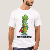 T-shirt Funny Superhero Cucumber Pickman (Devant)