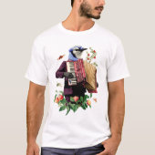 T-shirt Funny Surreal Musical Bluejay Bird (Devant)