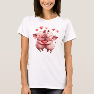 T-shirt Funny Sweet Chic Cute Colorful Cognant Cochons