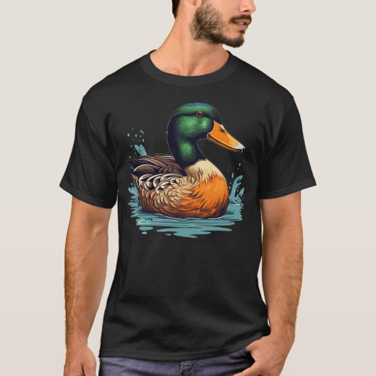 T-shirt Funny swimming wild Duck for Mallard Bird Lovers (Devant)