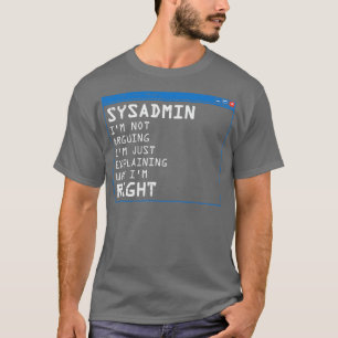 T-shirt Funny Sysadmin IT Administration PC ordinateur cad