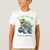 T-shirt Funny T rex monstre camion dinosaure (Devant)