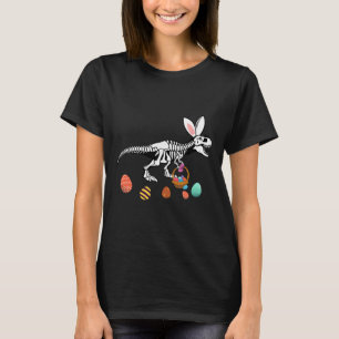 T-shirt Funny T Rex Pâques Squelette Lapin Sket Chasse aux