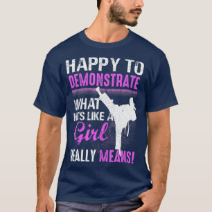 T-shirt Funny Taekwondo Hits Like A Girl Arts martiaux