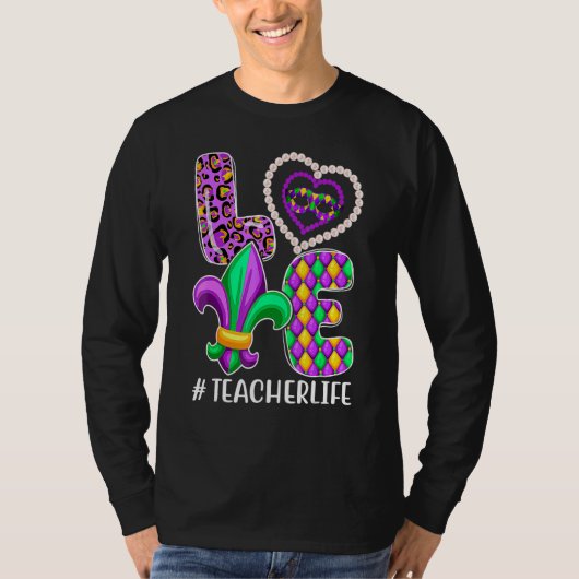 T-shirt Funny Teacher Mardi Gras Family Matching Outfit_1 (Devant)
