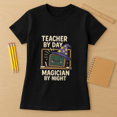 T-shirt Funny Teacher Shirt, Magicien De Nuit