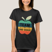 T-shirt Funny Team 2nd Grade Apple Back To School Kids Tea (Devant)