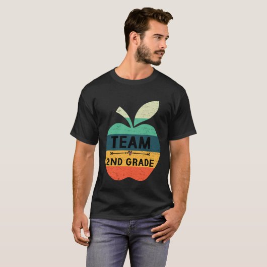 T-shirt Funny Team 2nd Grade Apple Back To School Kids Tea (Devant entier)