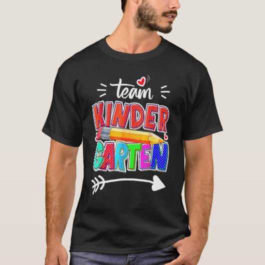 T-shirt Funny Team Kindergarten Teacher Student Back To Sc (Devant)